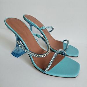 Amina Muaddi Gilda Crystal Embellished Sandals Size 36